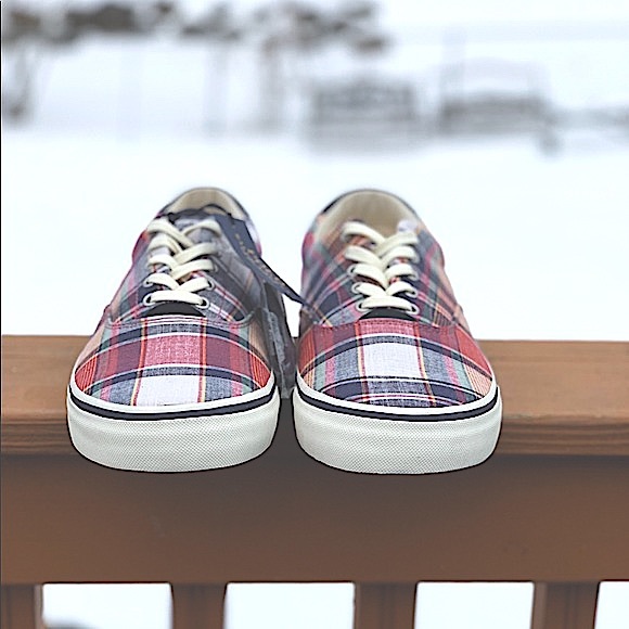 NWT Ralph Lauren Polo Madras Multi Plaid Sneakers - Picture 10 of 14